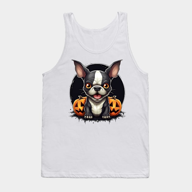 Halloween Boston Terrier Dog #2 Tank Top by Chromatic Fusion Studio